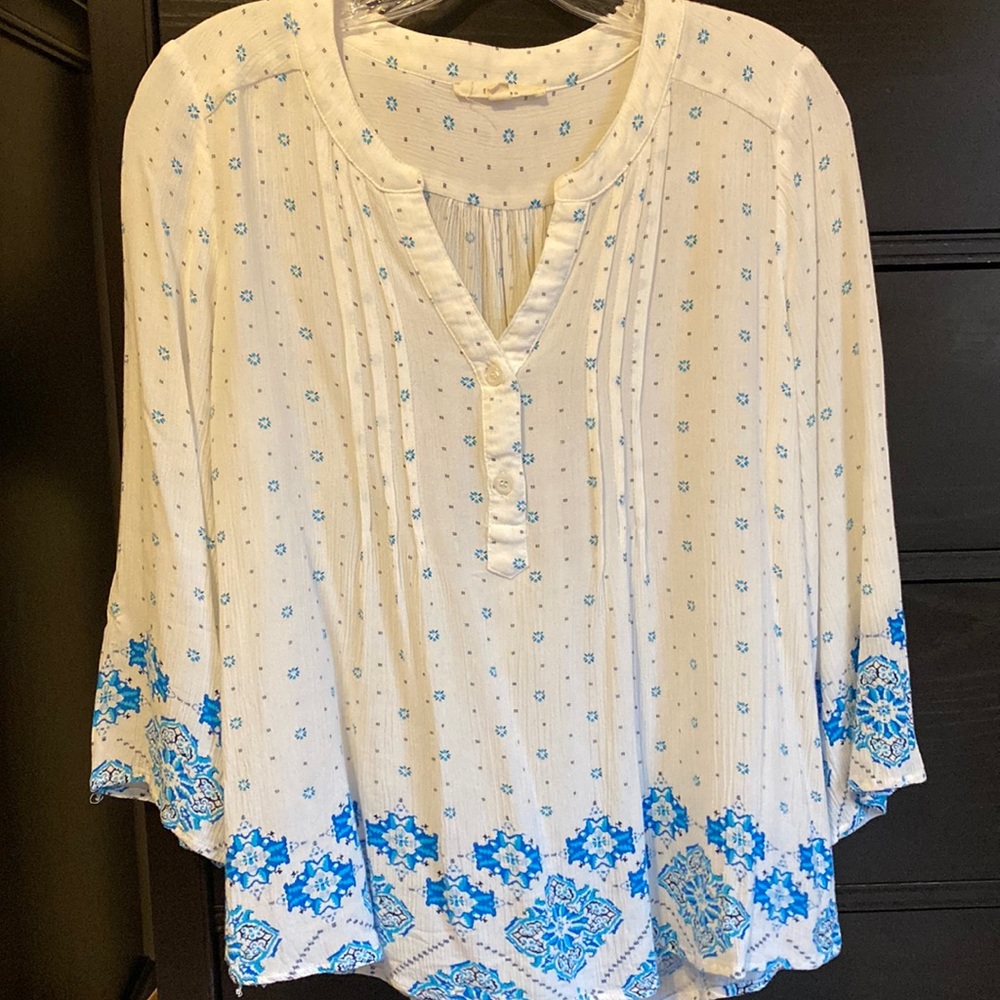 Boho split-neck top - Picture 2 of 9